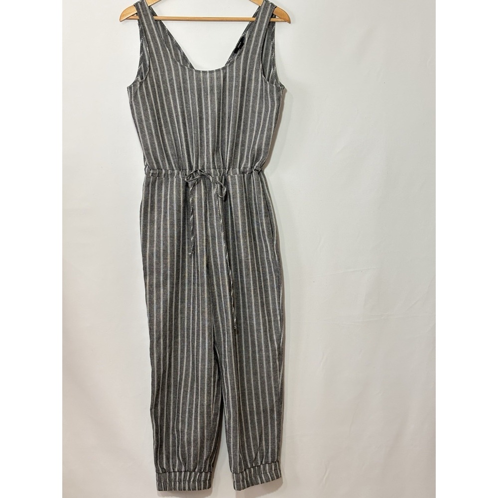 DREW Striped‎ Jumpsuit Womens Size S Sleeveless Drawstring Waist Casual